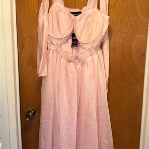 Eloquii x Melissa Mercedes Pink Textured Dress